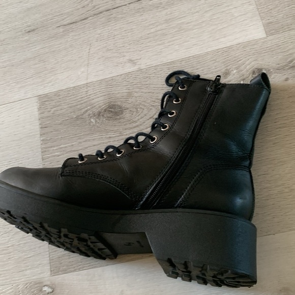 Steve Madden‎ Tornado ankle combat boot black leather 9.5 lace up zipper - Picture 8 of 13